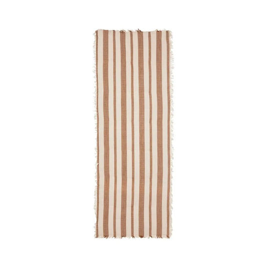 Atmosphera Cotton Polyester Mix Striped Seat Mattress (Cinnamon, 180 x 4 x 60 cm)