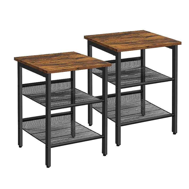 Vasagle LET23X Nightstand Combo with 2 Adjustable Mesh Shelves