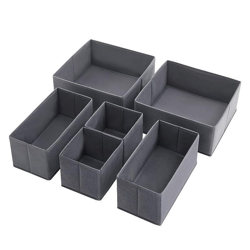 Songmics Grey RDZ06G Stylish 6 Fabric Drawer Organizer