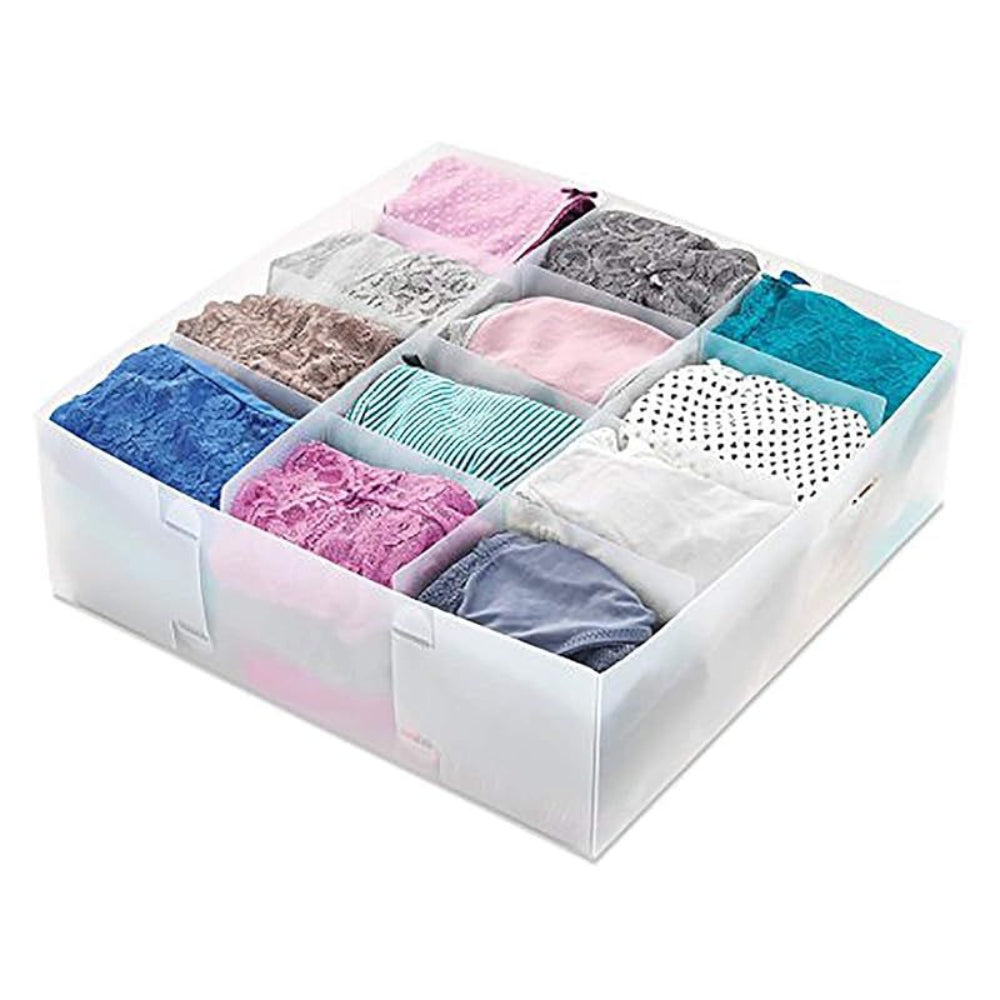 Whitmor 12 Section Drawer Organizer, White