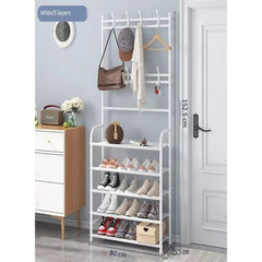 5-Tier Stainless Steel Coat And Shoes Rack