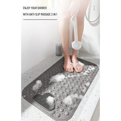 Anti-Slip Massage Bathroom Bath Tub Mats with Suction Cup and Drain Hole