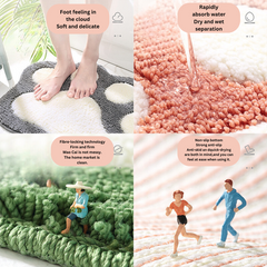 Paw Shaped Bathroom Rug Non-Slip Bath Mat (45 x 60cm)