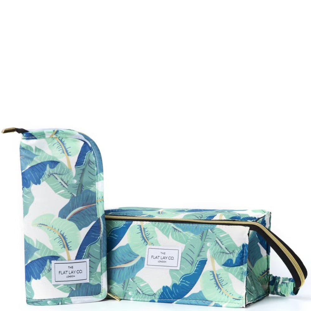 The Flat Lay Co. Makeup Bag Duo in Tropical Leaves