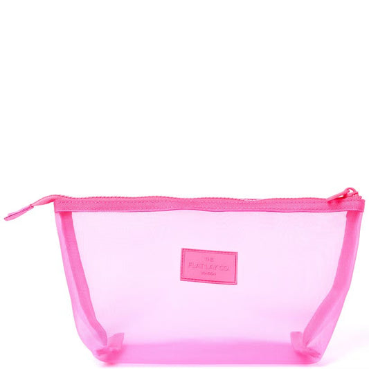 The Flat Lay Co. Essential Makeup Pouch - Pink Mesh